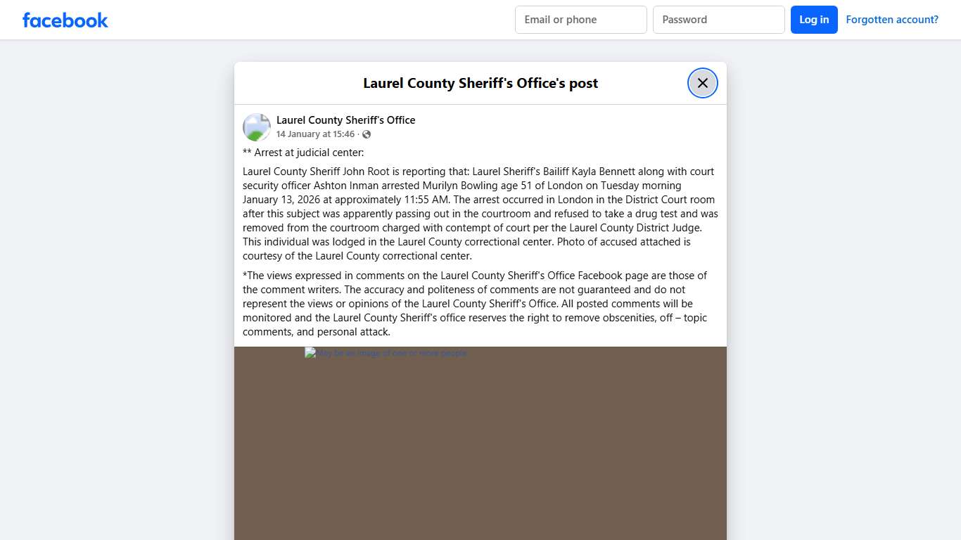 ** Arrest at judicial... - Laurel County Sheriff's Office | Facebook