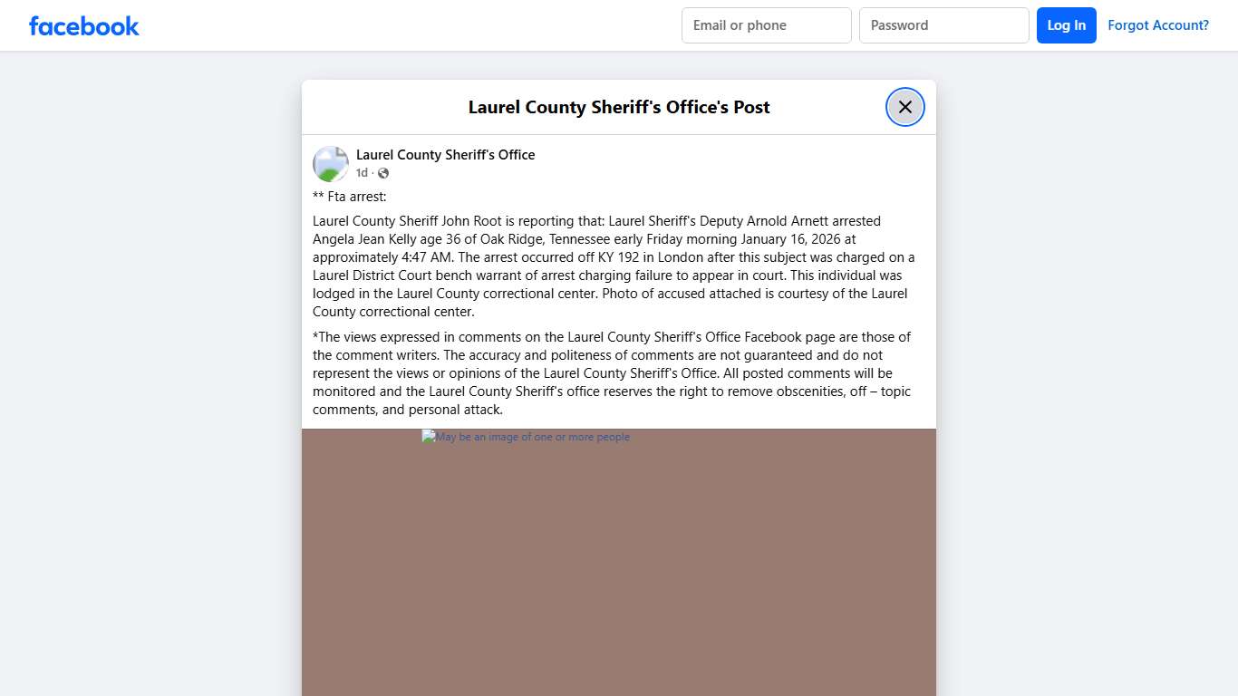 ** Fta arrest: Laurel... - Laurel County Sheriff's Office | Facebook